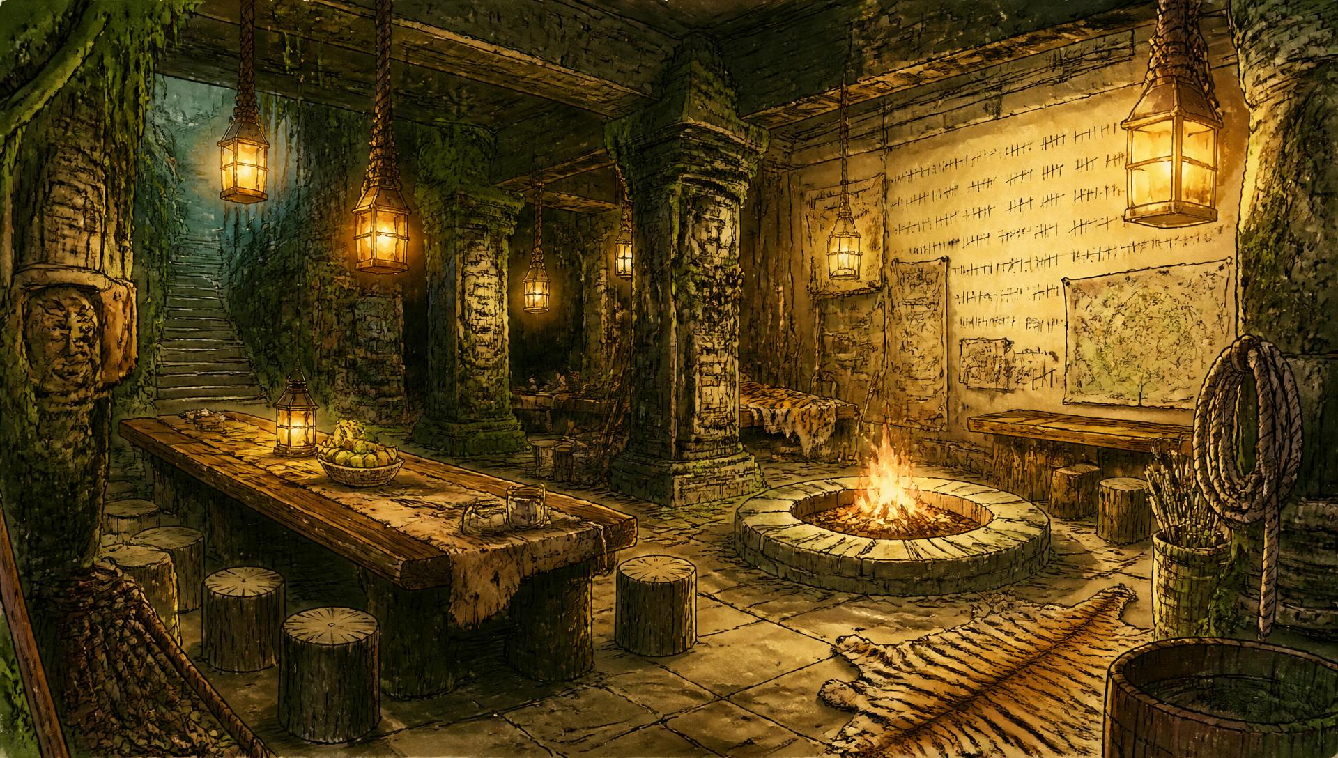 Inside the lost tiger club: a lantern-lit hall carved into the temple